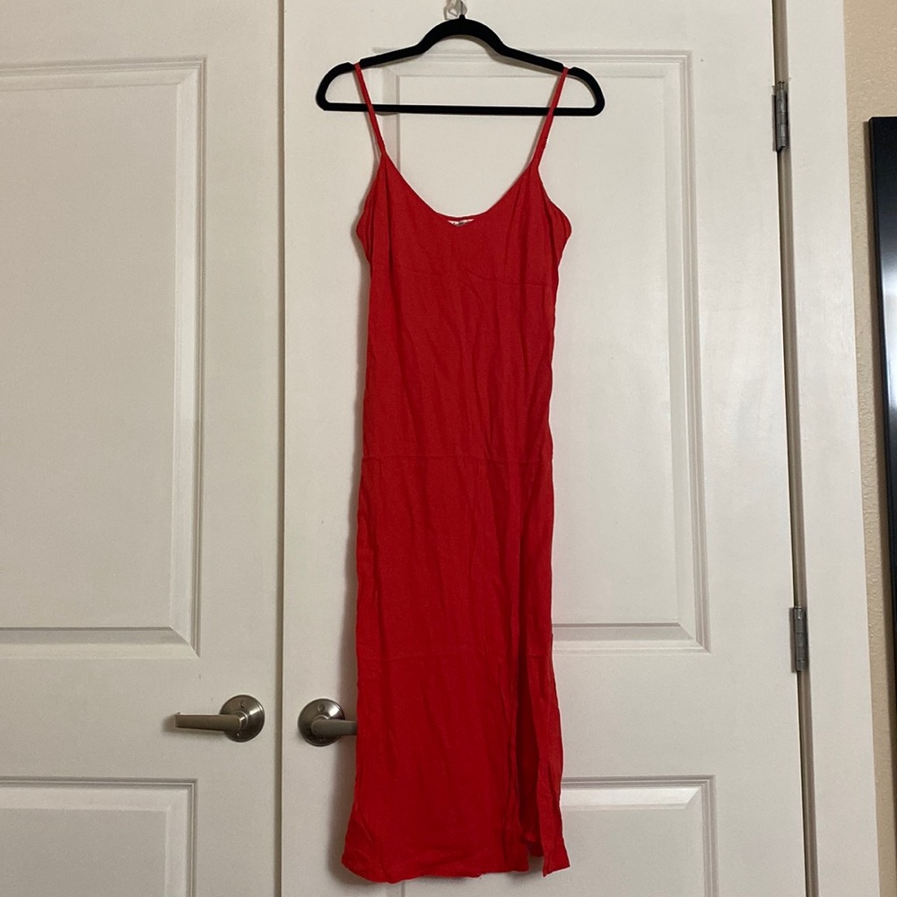 Reformation Orange Slip Dress, 4